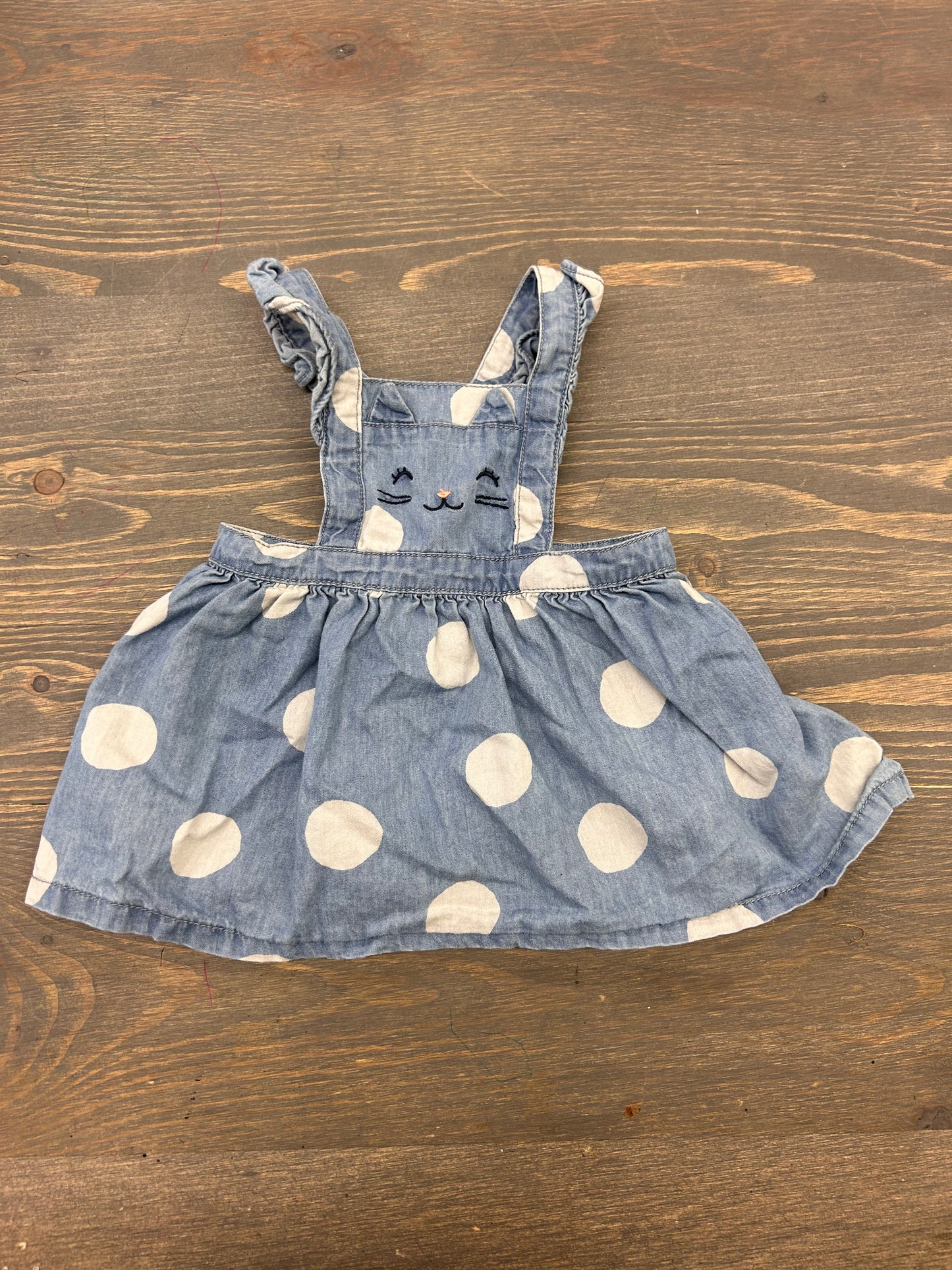 Carters 3m polka dot skirted overalls