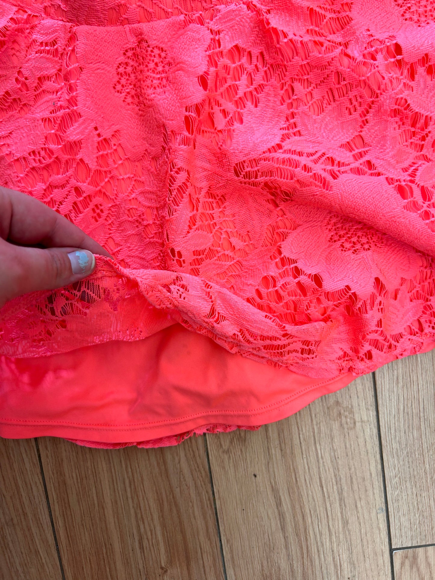 Aeropostale youth 8 pink neon lace skirt