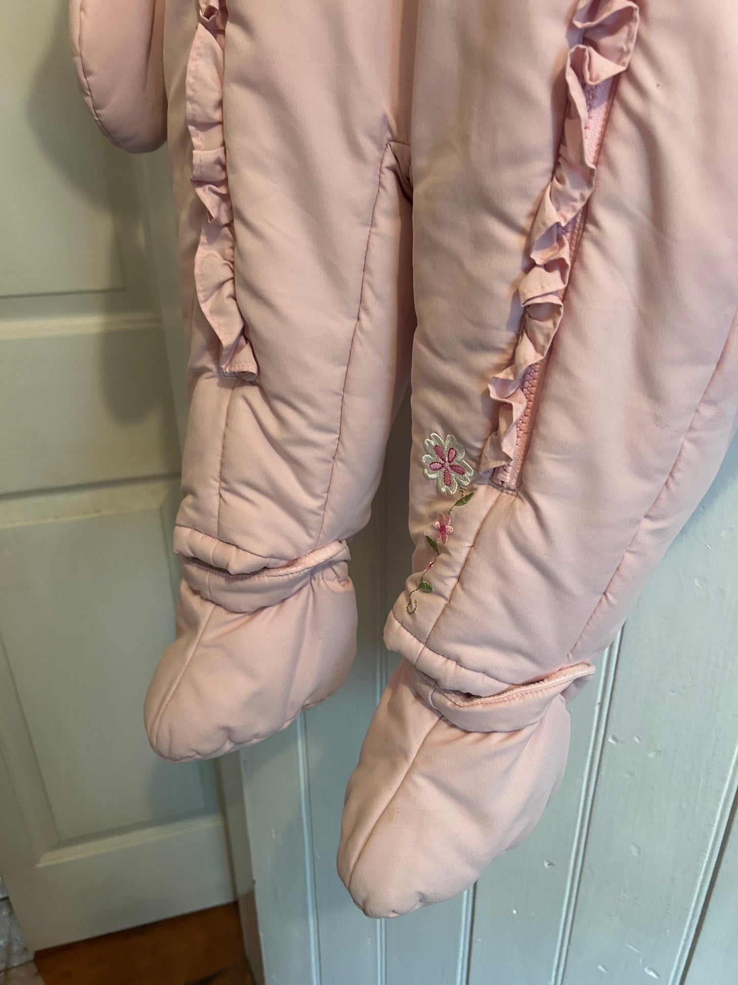 Vintage sears 18m pink floral snowsuit