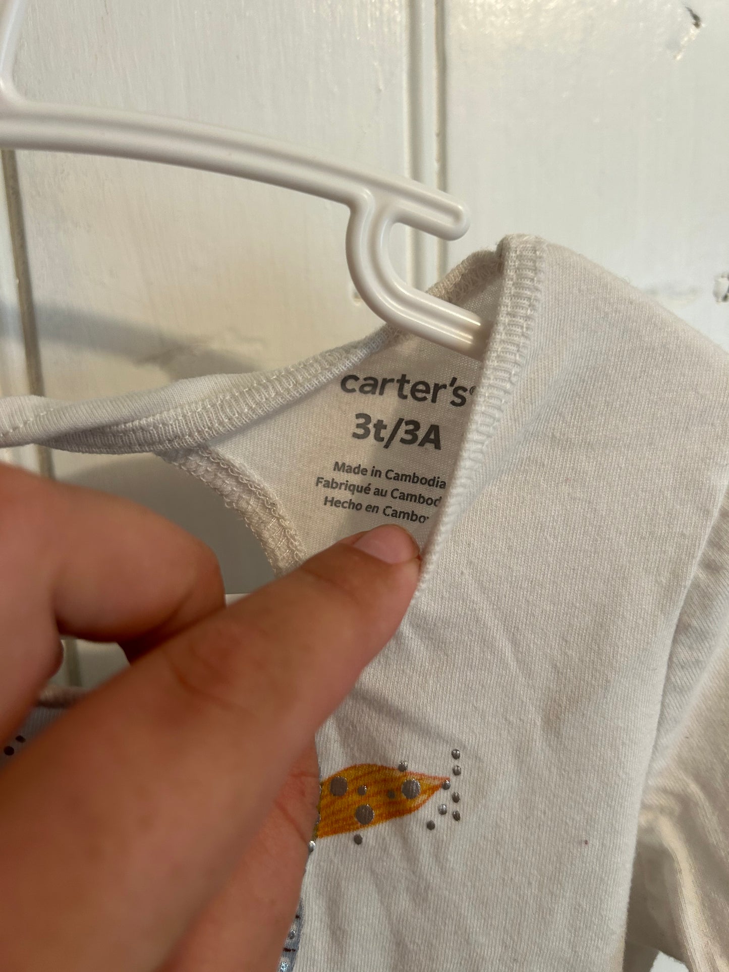 Carters 3t white butterfly top