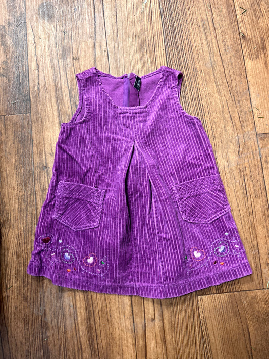 Please mum 2t purple corduroy sleeveless dress