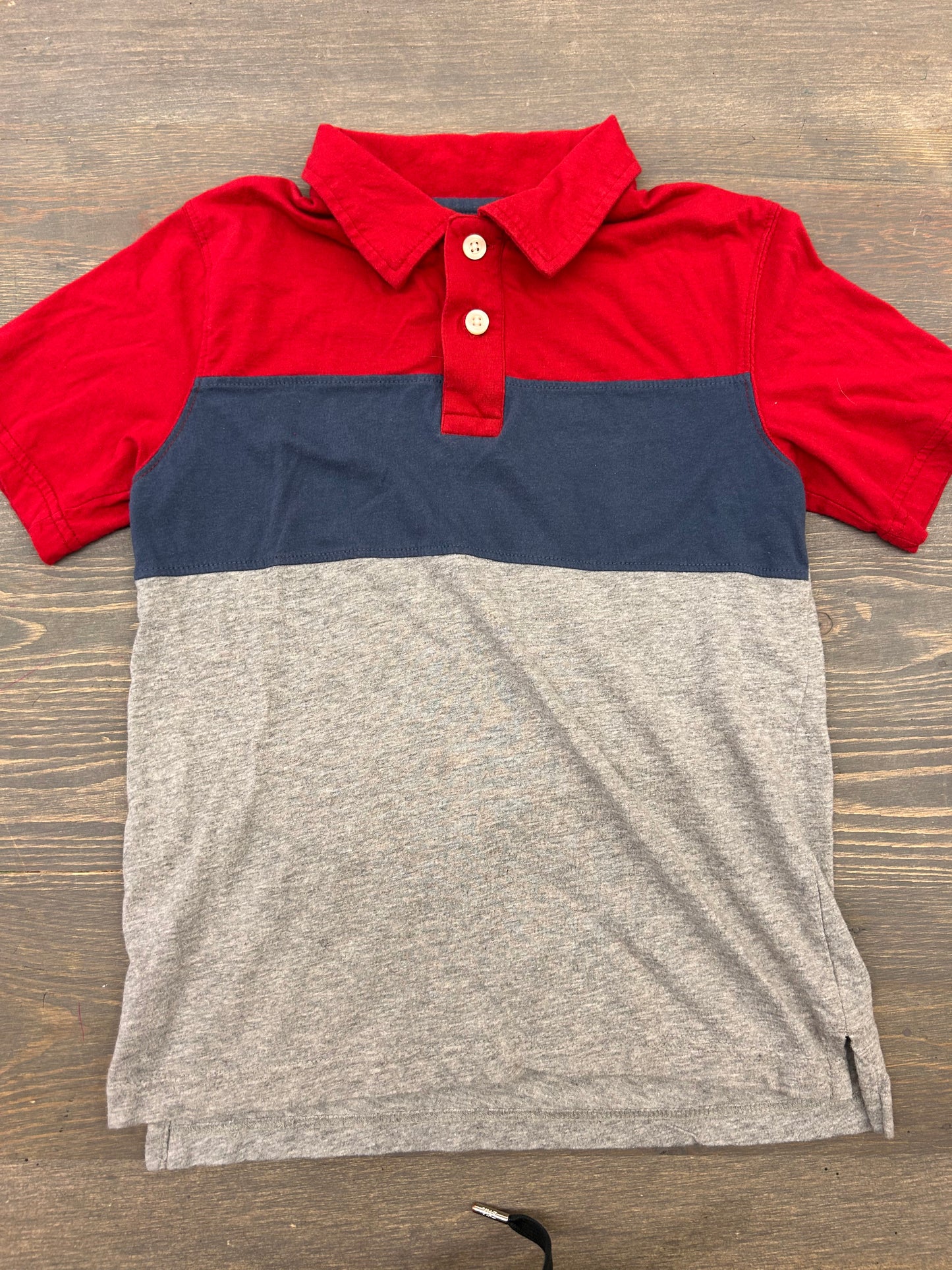 Children’s place 7/8 red, blue & grey polo