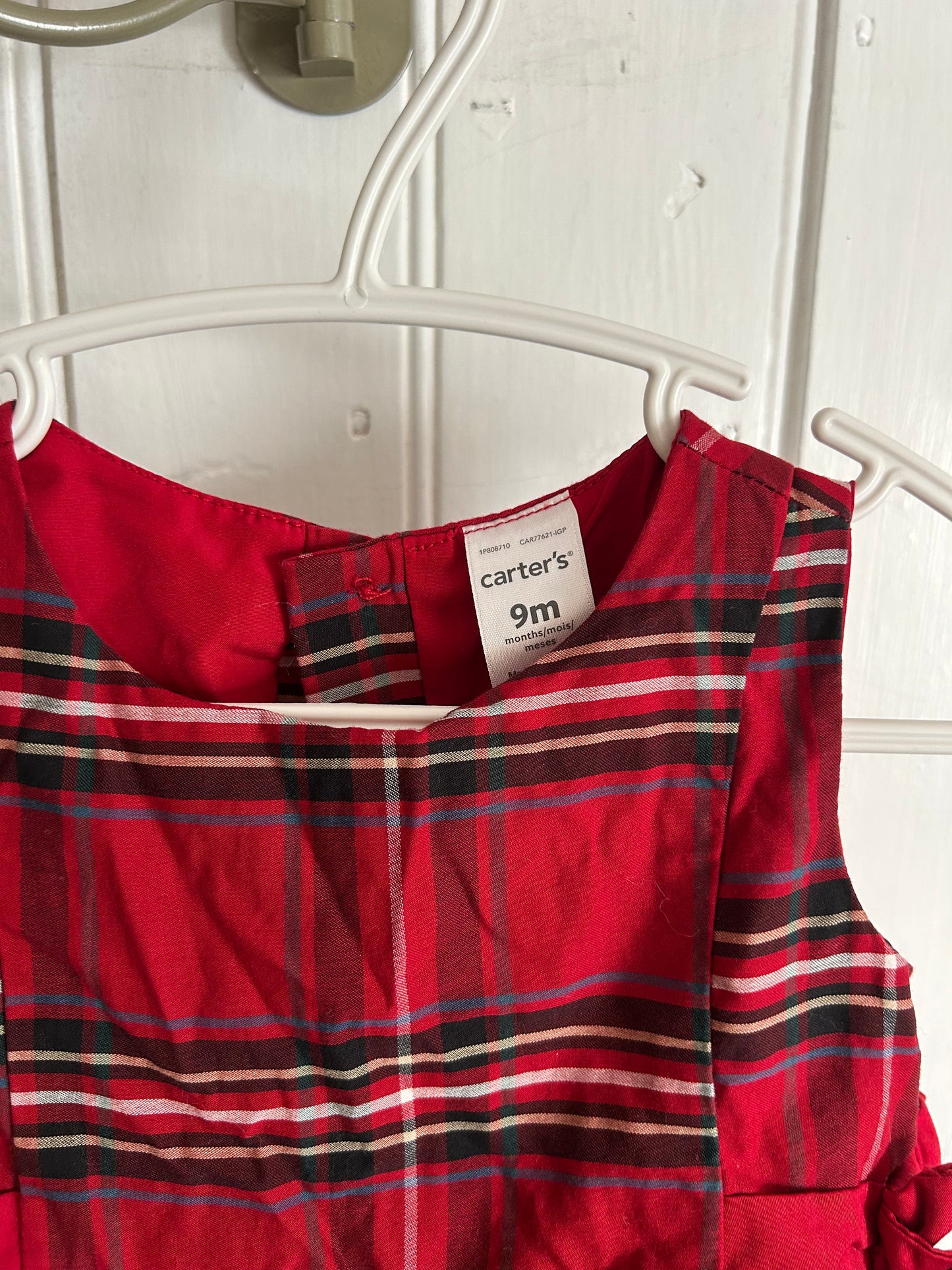 Carters 9m red plaid dress