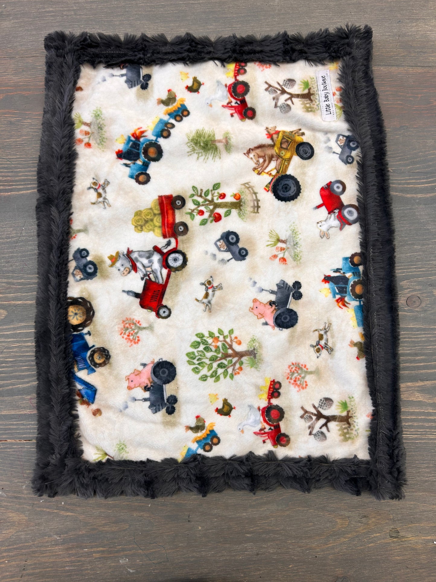 Farm print Snuggie minky blanket