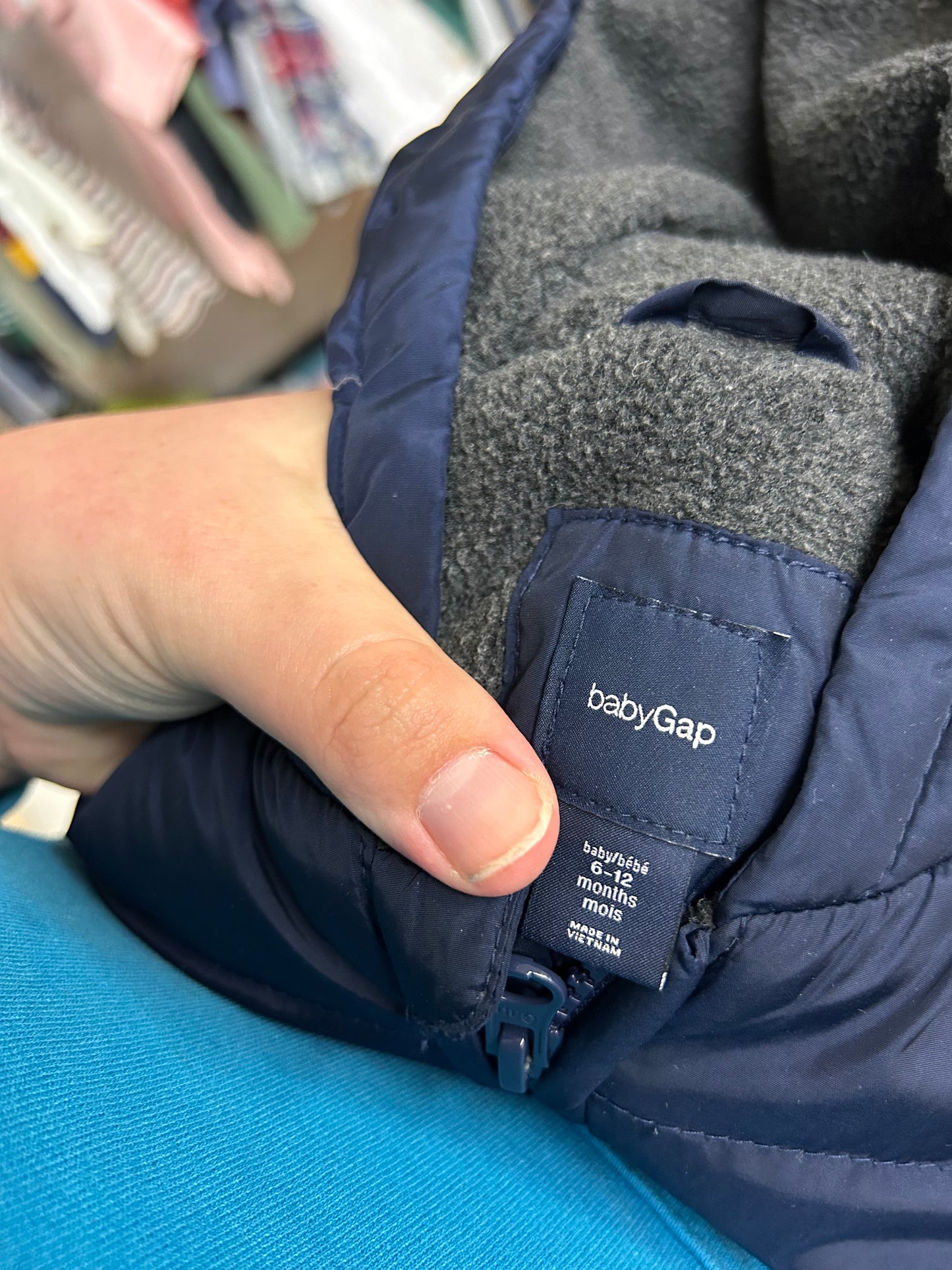 Gap 6/12m navy blue snowsuit