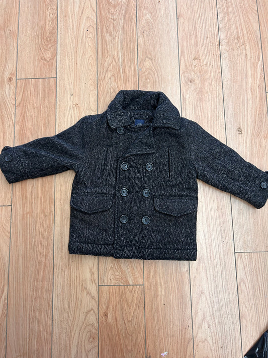 Gap 2t grey felt button up pea coat