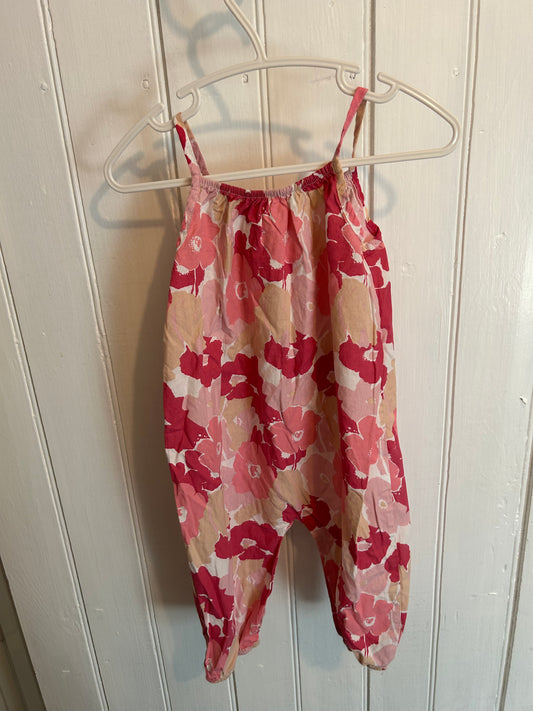 9/12m pink floral romper