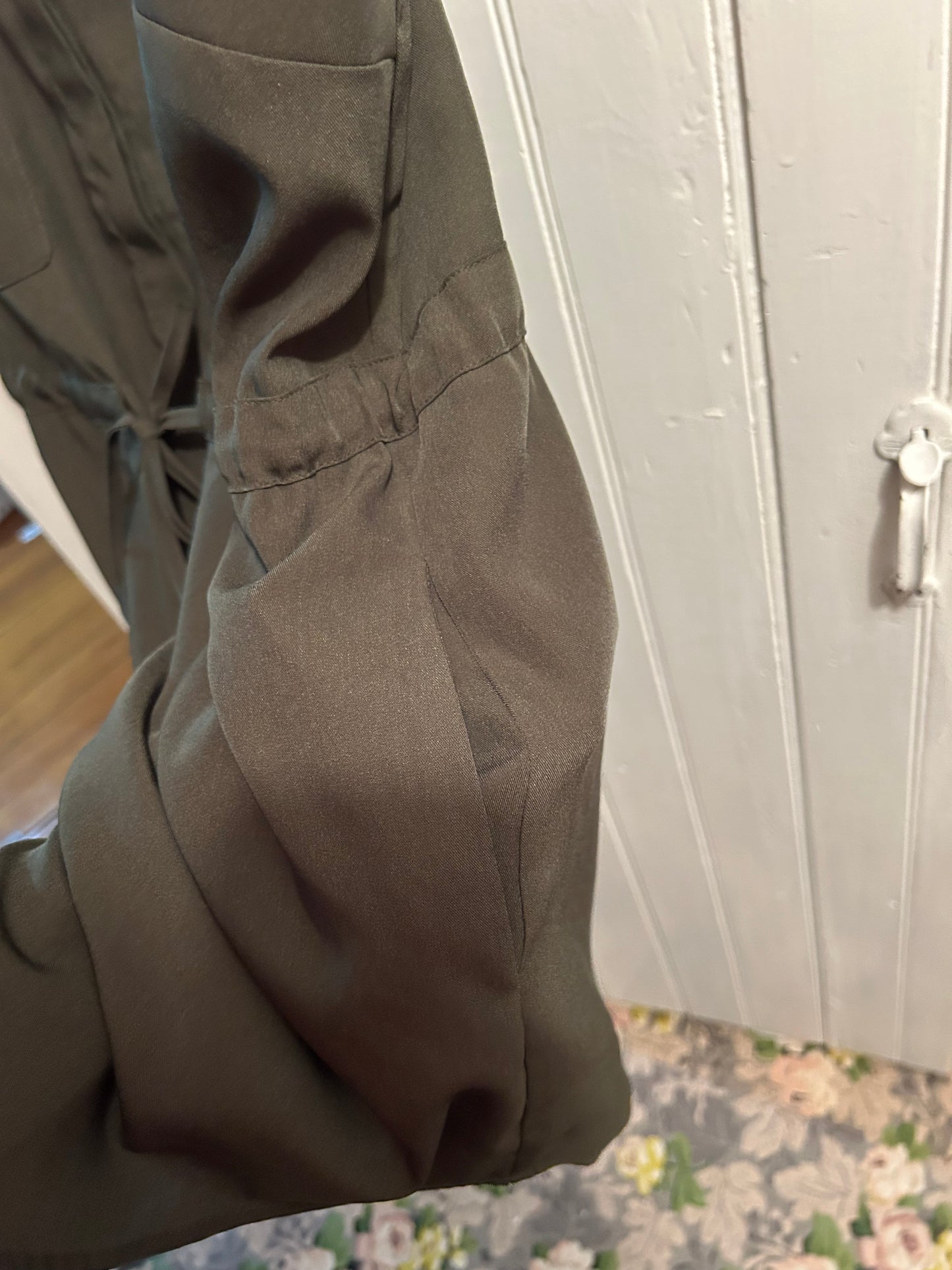 Penningtons 1x green button down tank tunic
