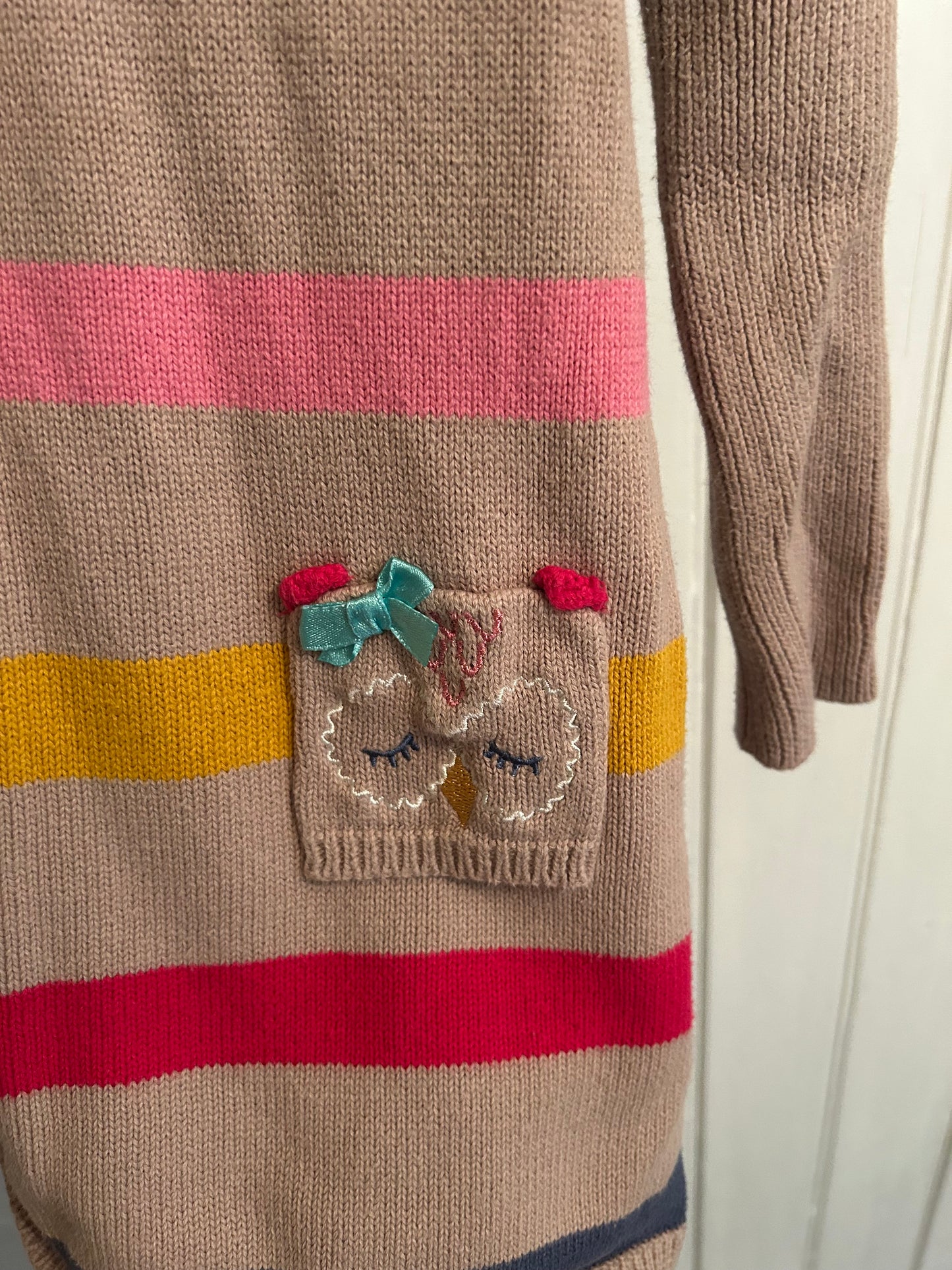 Lily wicket 24m striped owl knit dress