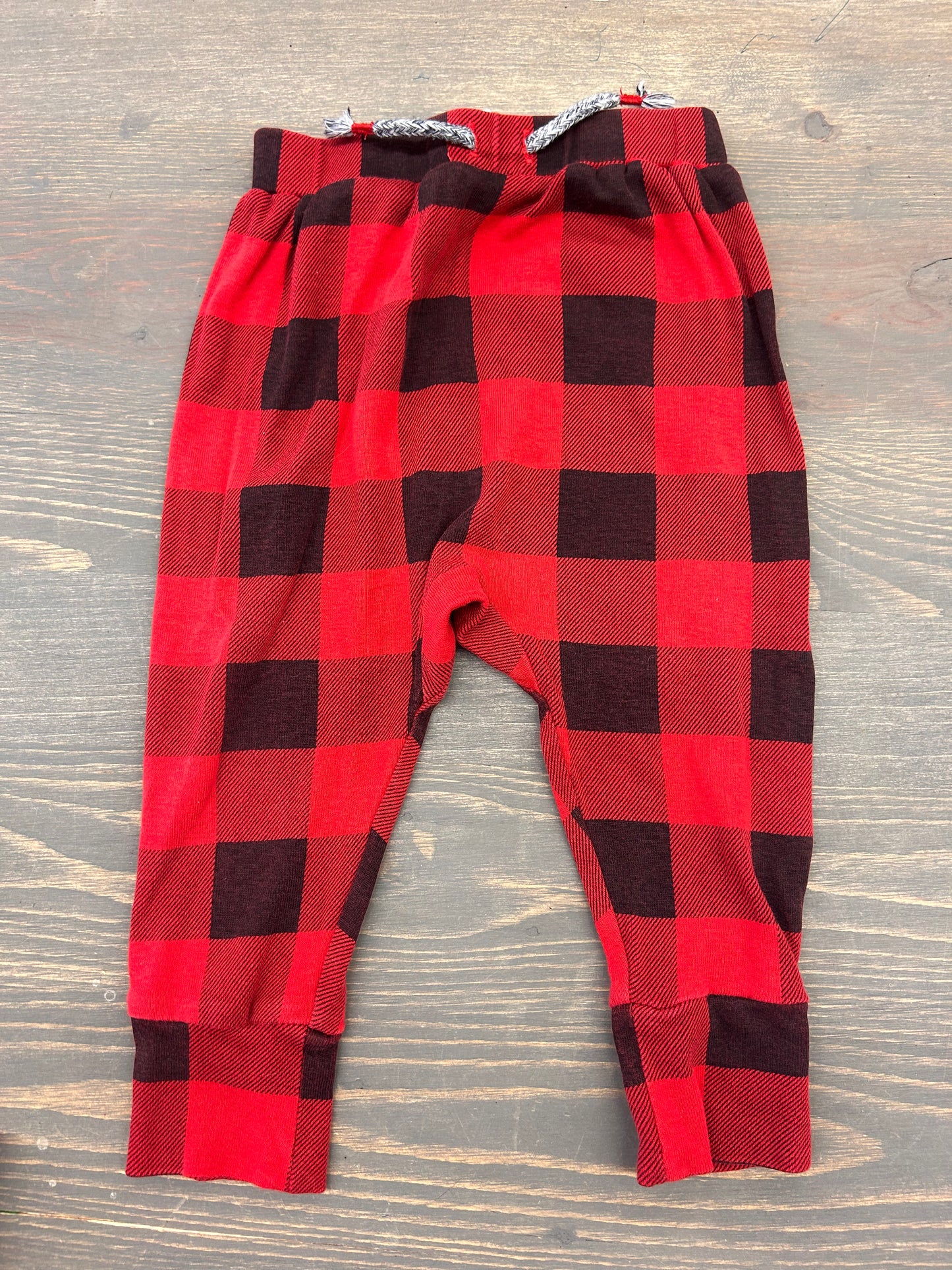 Joe fresh 6/12m red gingham joggers