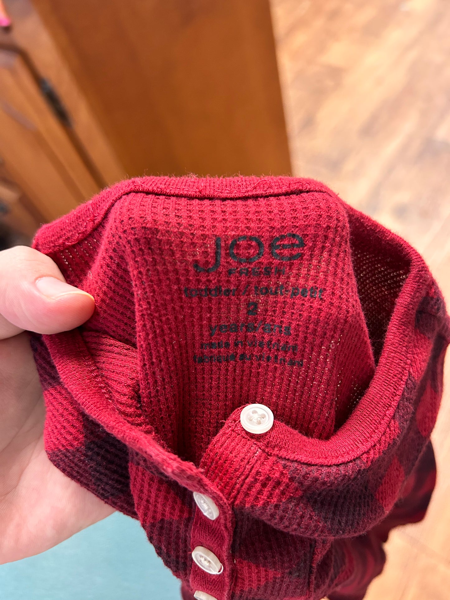 Joe fresh 2t red gingham shirt