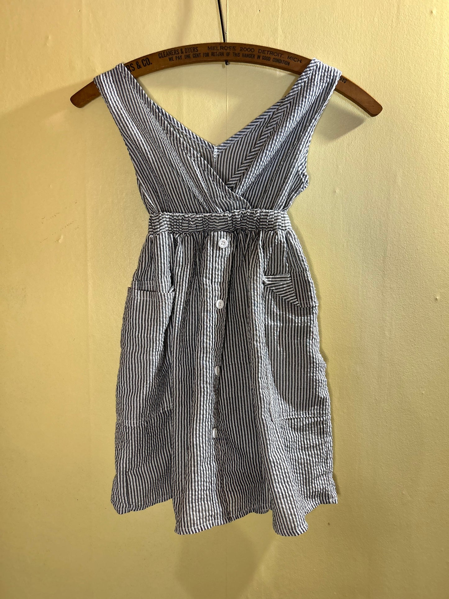 5/6 grey striped dress