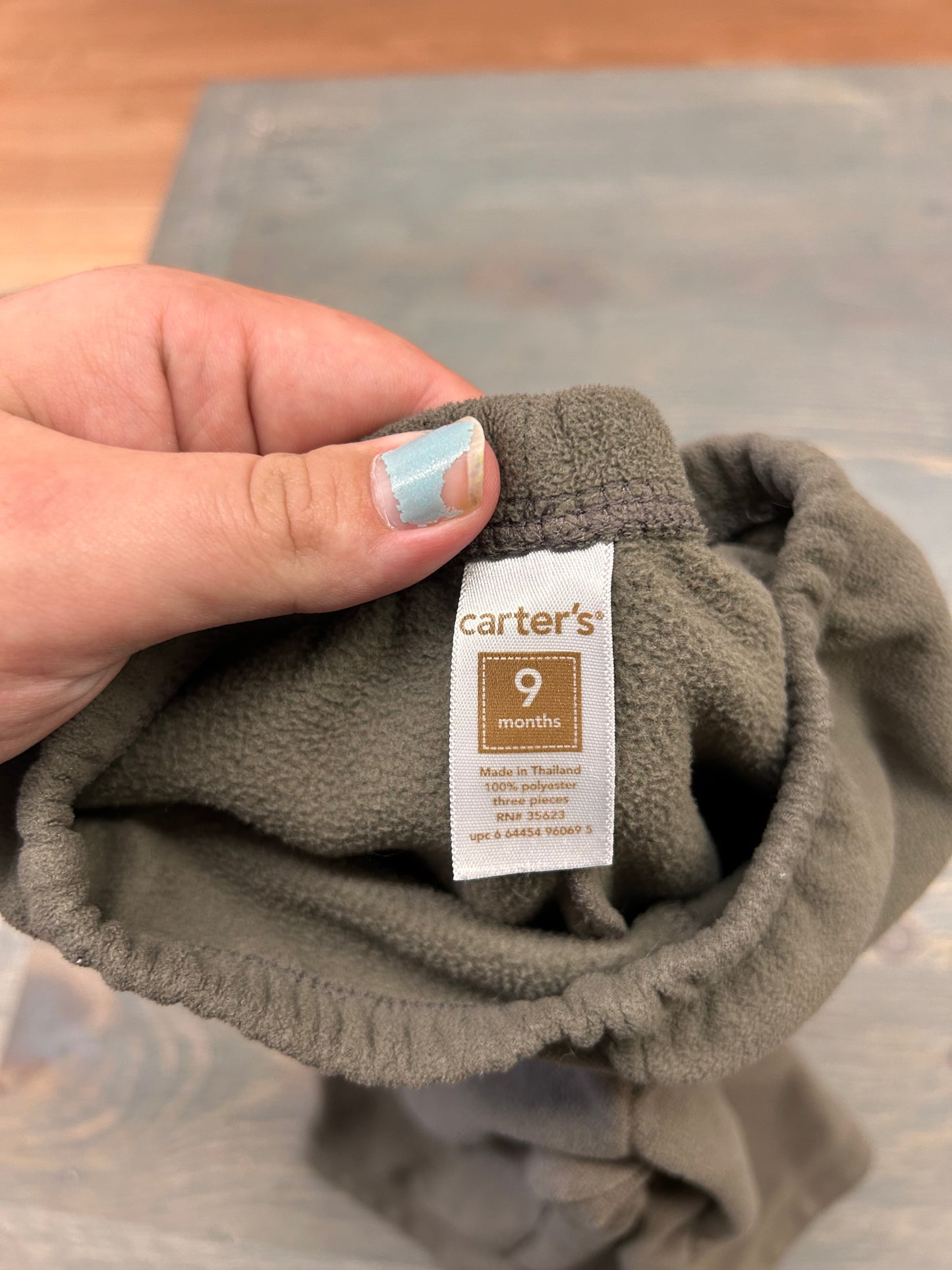 Carters 9m brown fleece pants