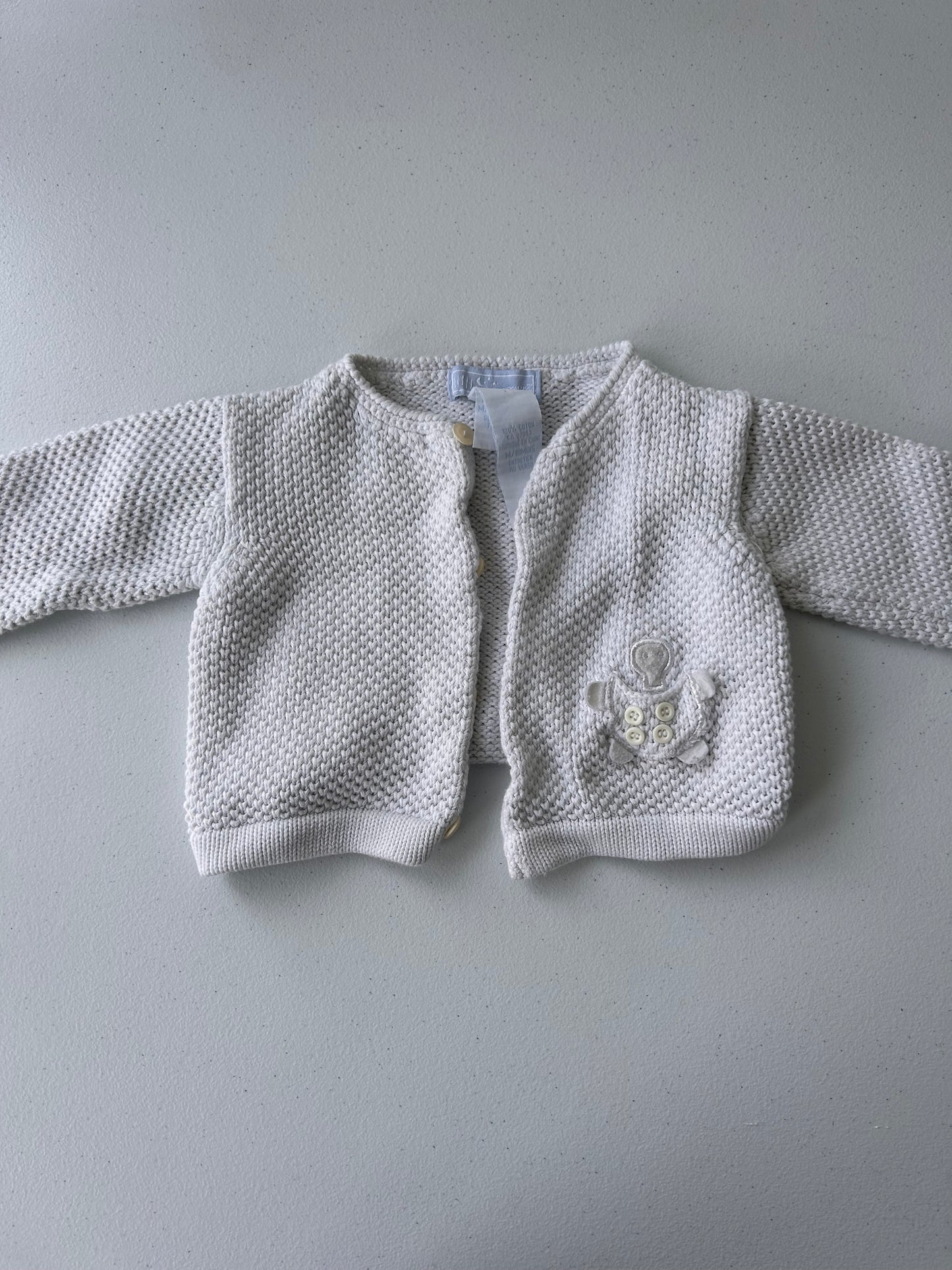 Little newcomers 18m white knit cardigan