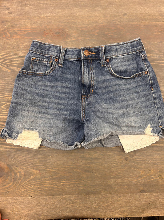 Old navy youth 16 medium wash lace pocket shorts