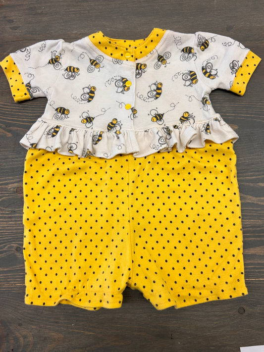 Vintage just chuckles 18m yellow bee romper