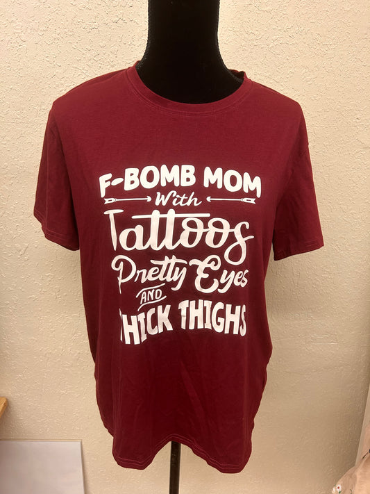 Xl Cool mom burgundy tshirt