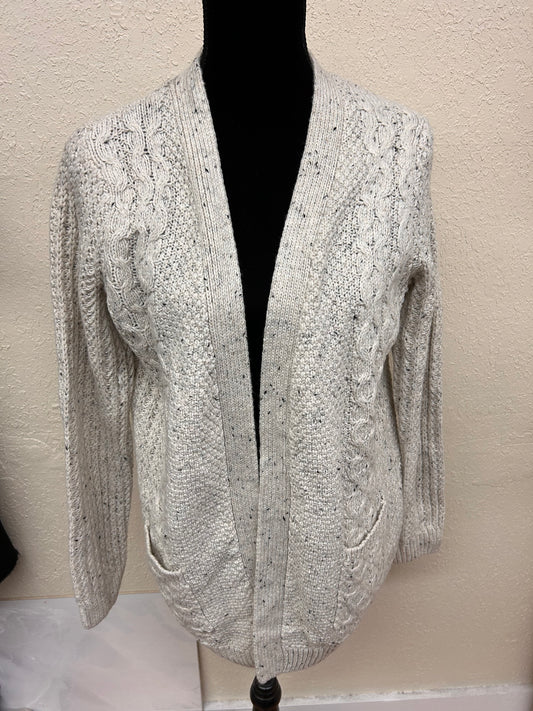 Canadian small white speckled knit cardigan