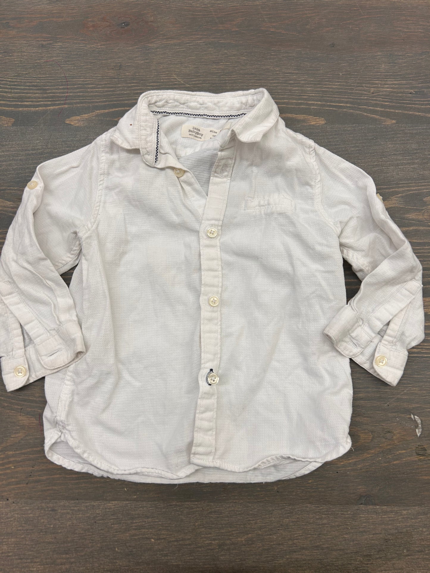 Zara 2/3t white button up shirt