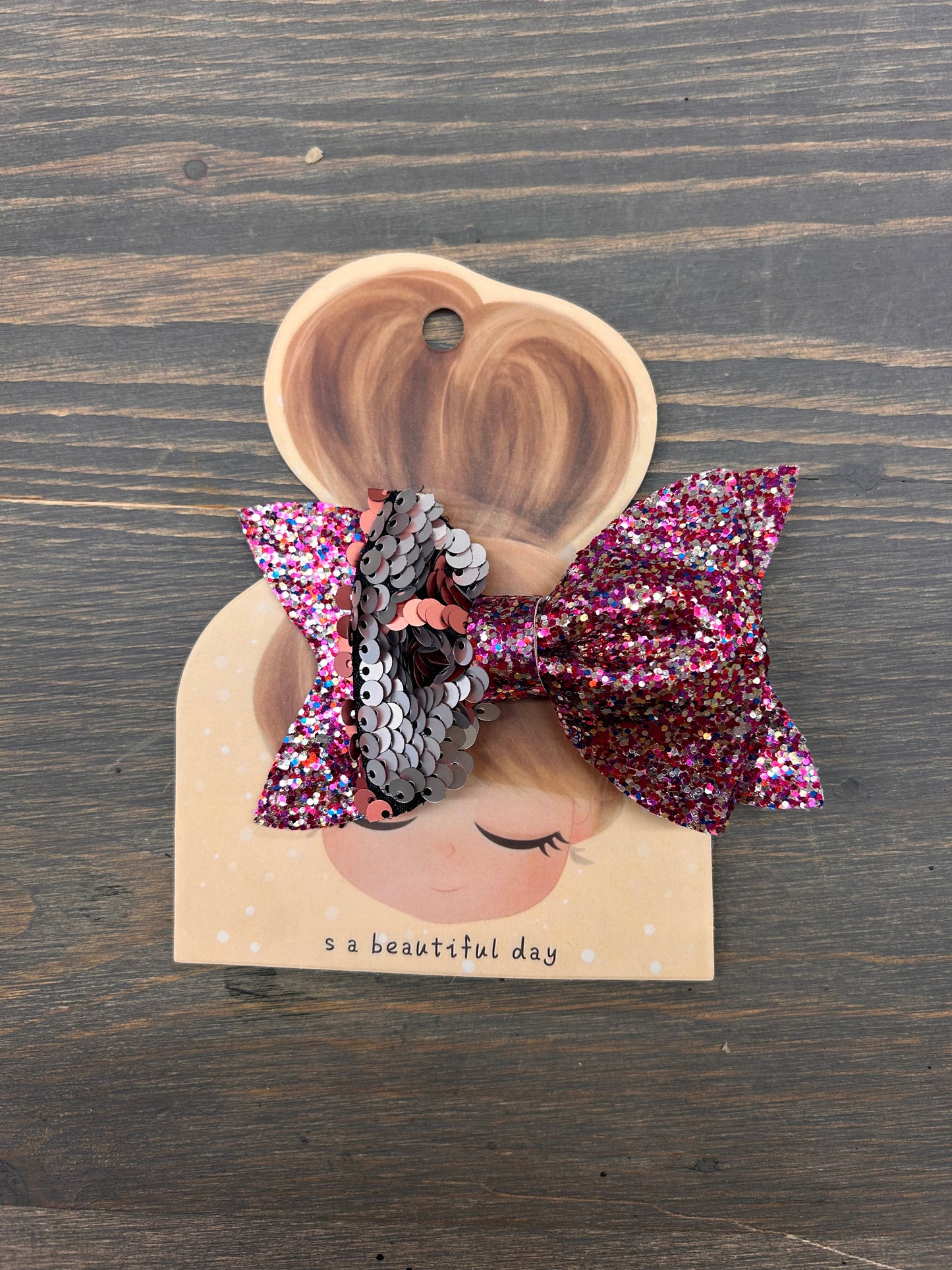 Sequin flip bows