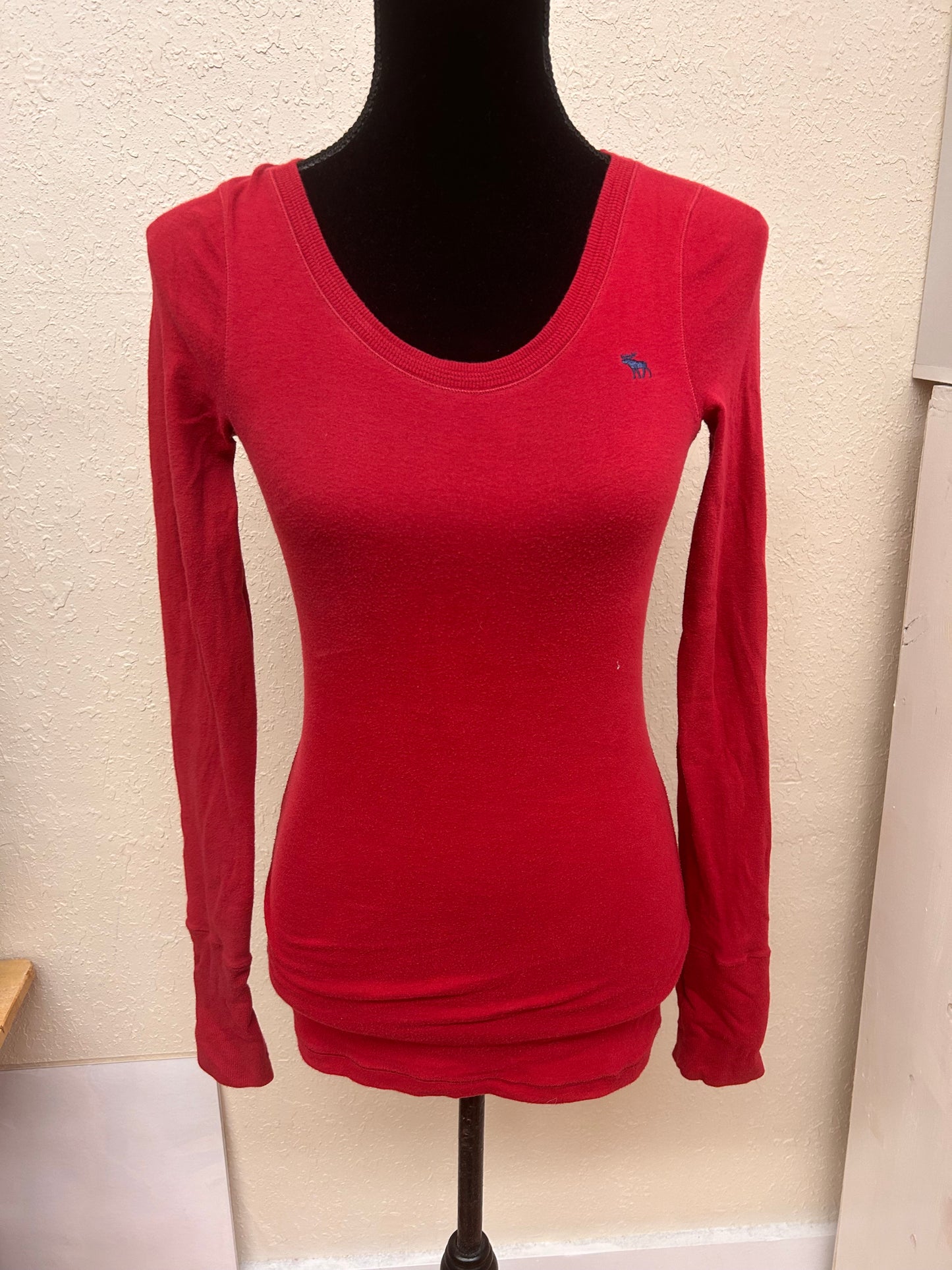 Abercrombie & fitch medium red long sleeve shirt