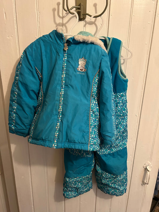 Oshkosh 3t blue 2pc snow suit