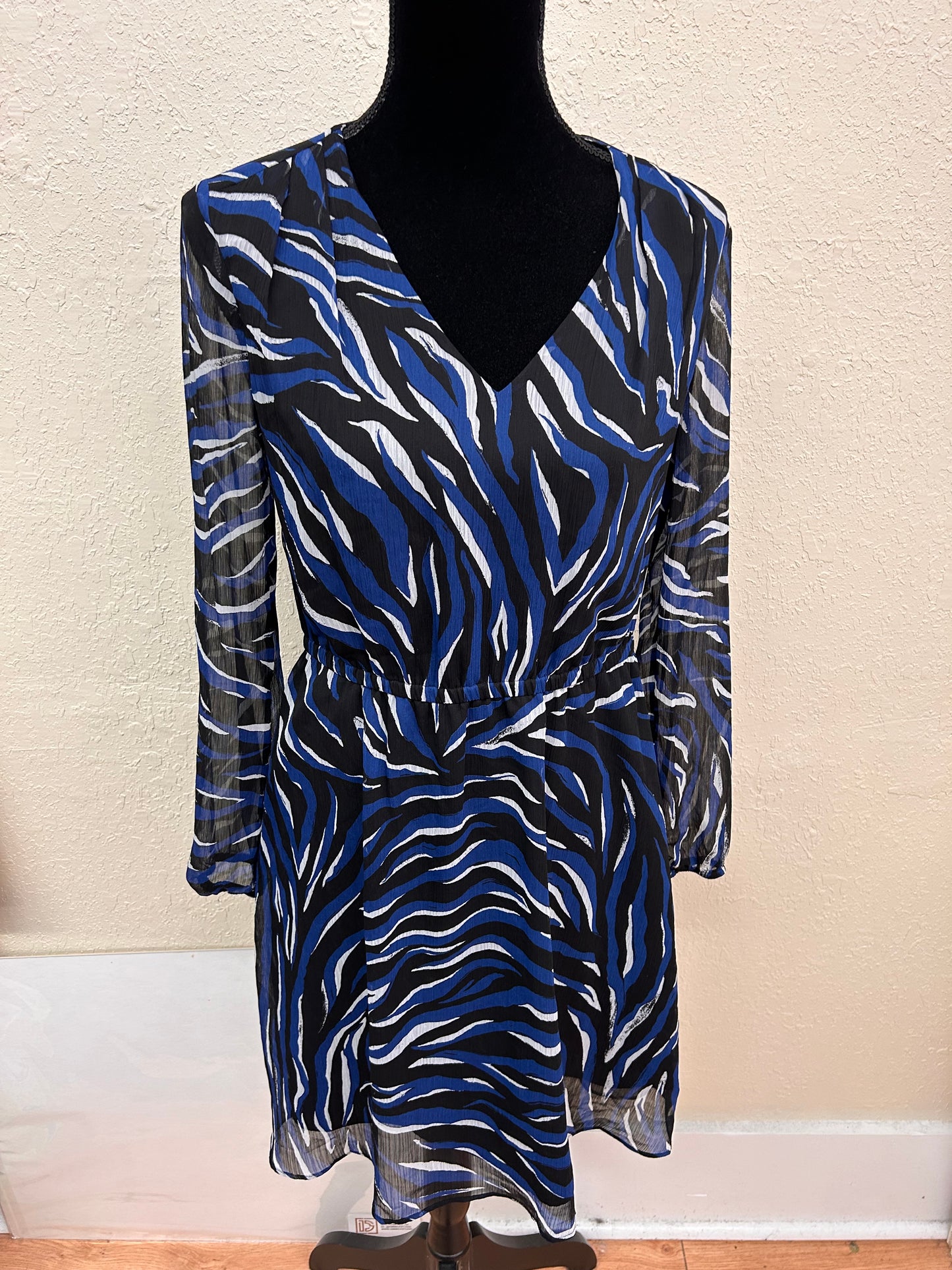 Joe fresh small blue zebra mini dress