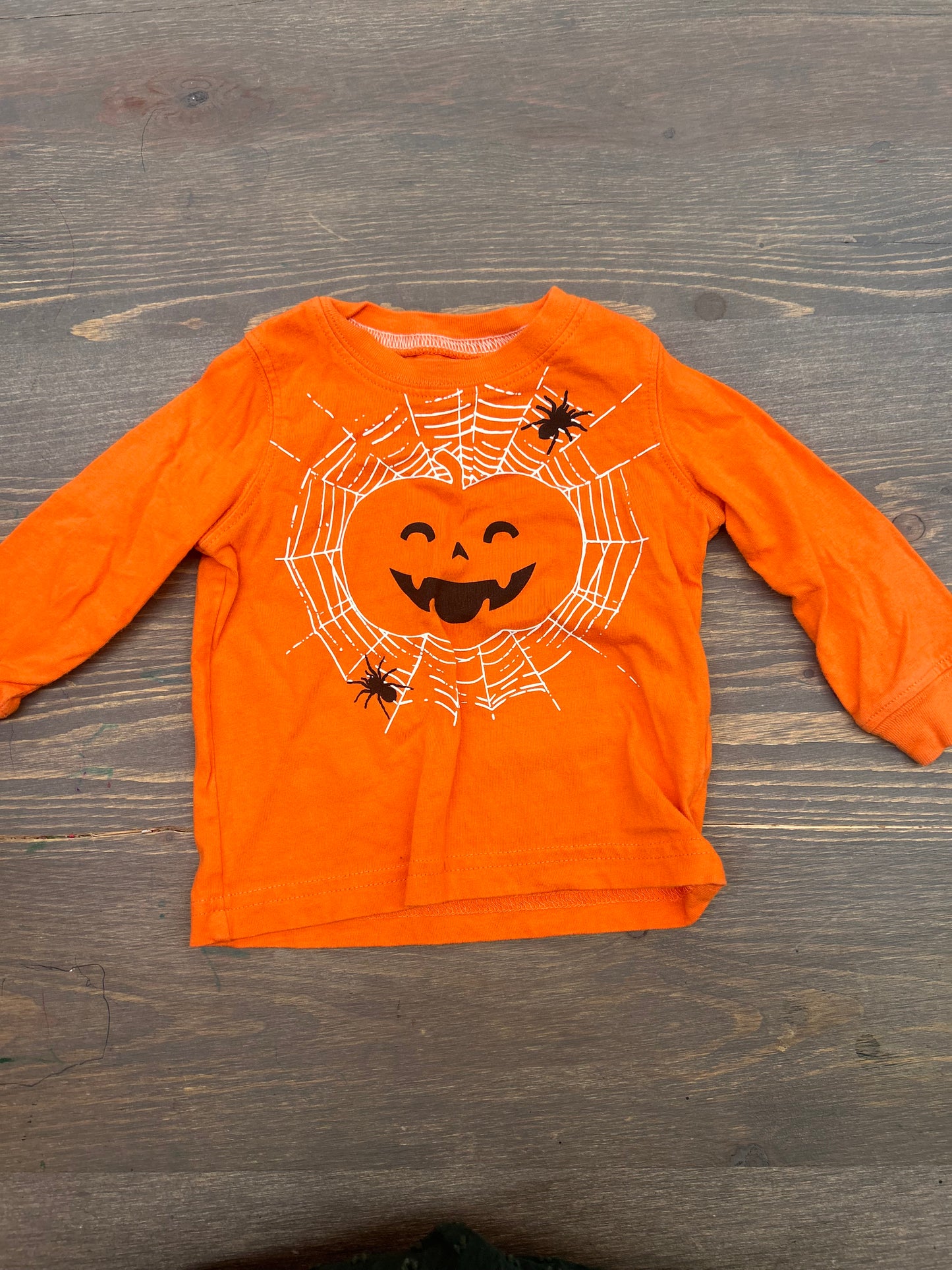 Carters 9m orange pumpkin shirt