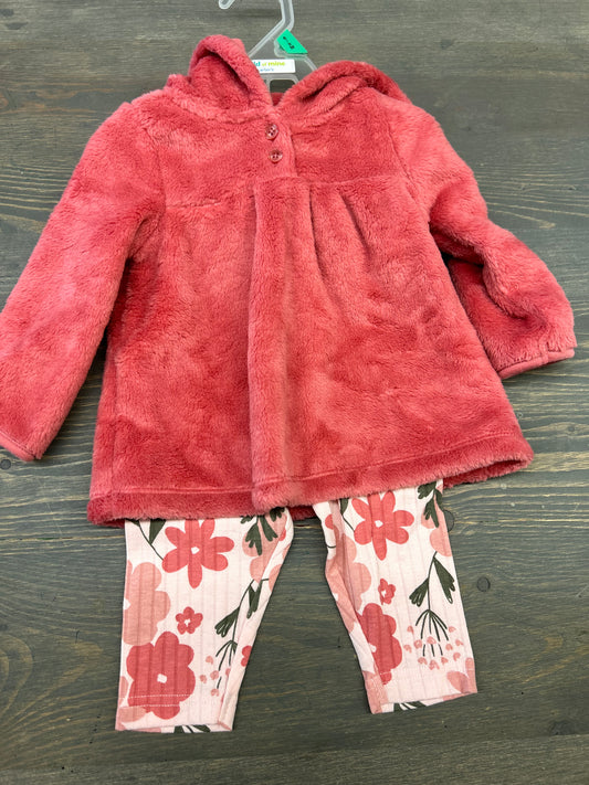 NEW carters 6/9m pink floral sweater set