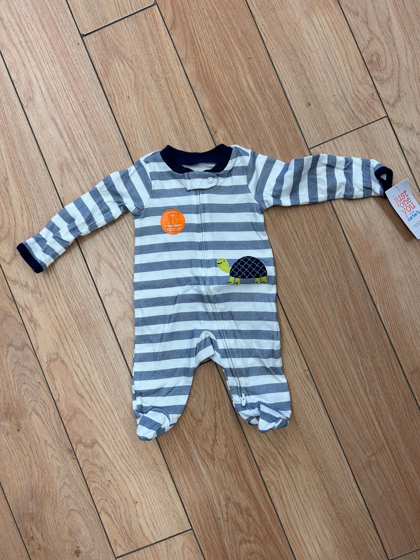 NEW Carters newborn turtle striped sleeper