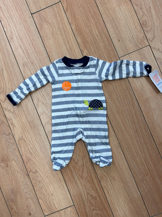 NEW Carters newborn turtle striped sleeper