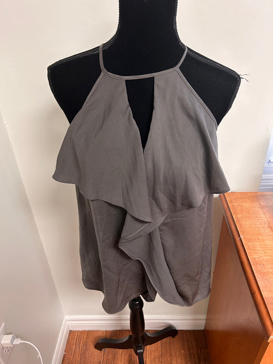 Guess medium grey high neck sleeveless blouse