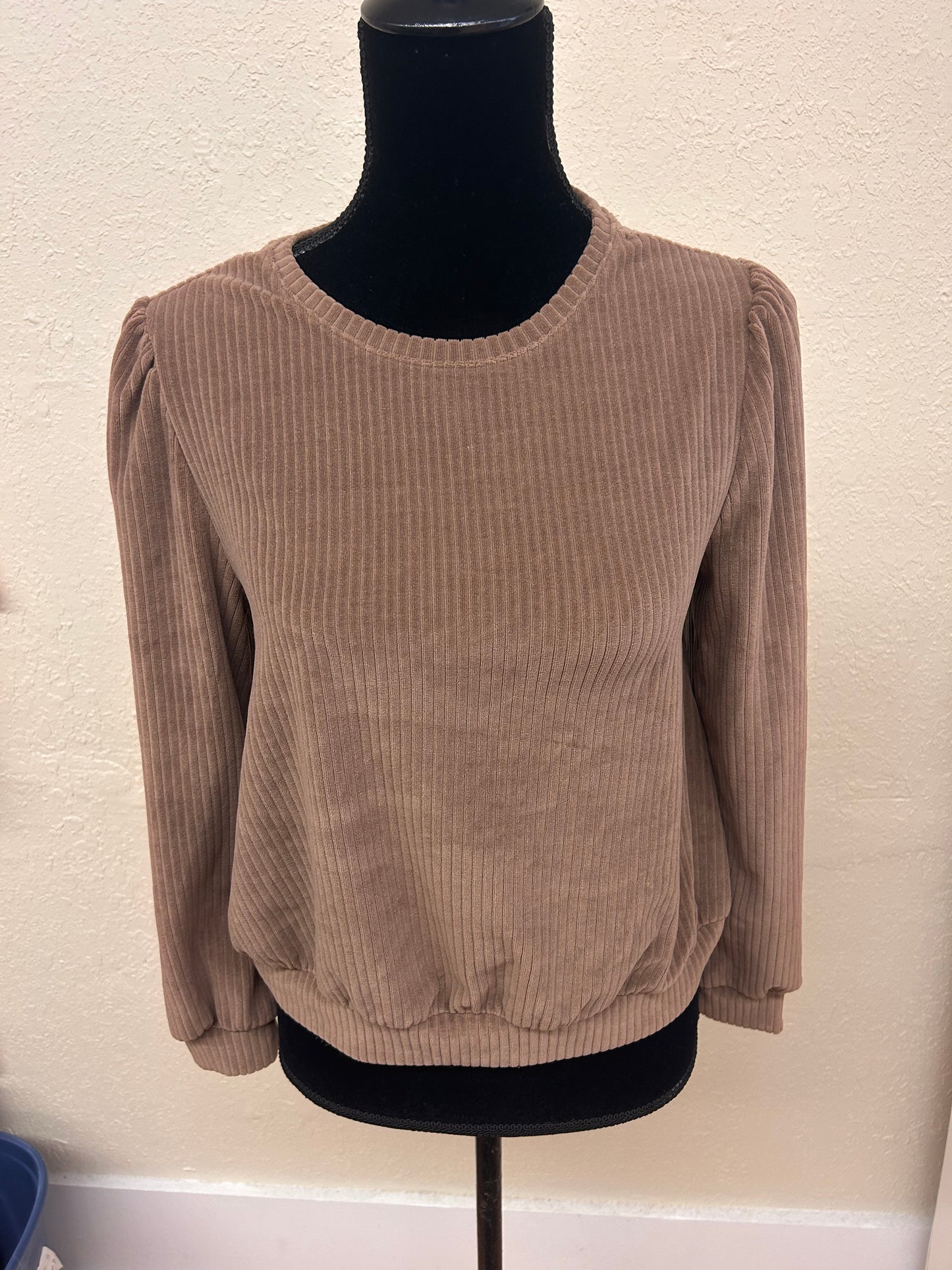 George 14/16 brown ribbed long sleeve top