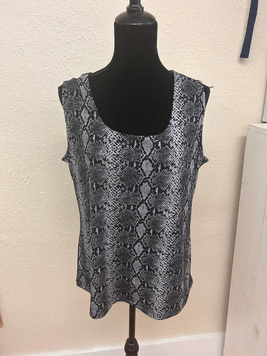 Cleo xl grey snake print tank top