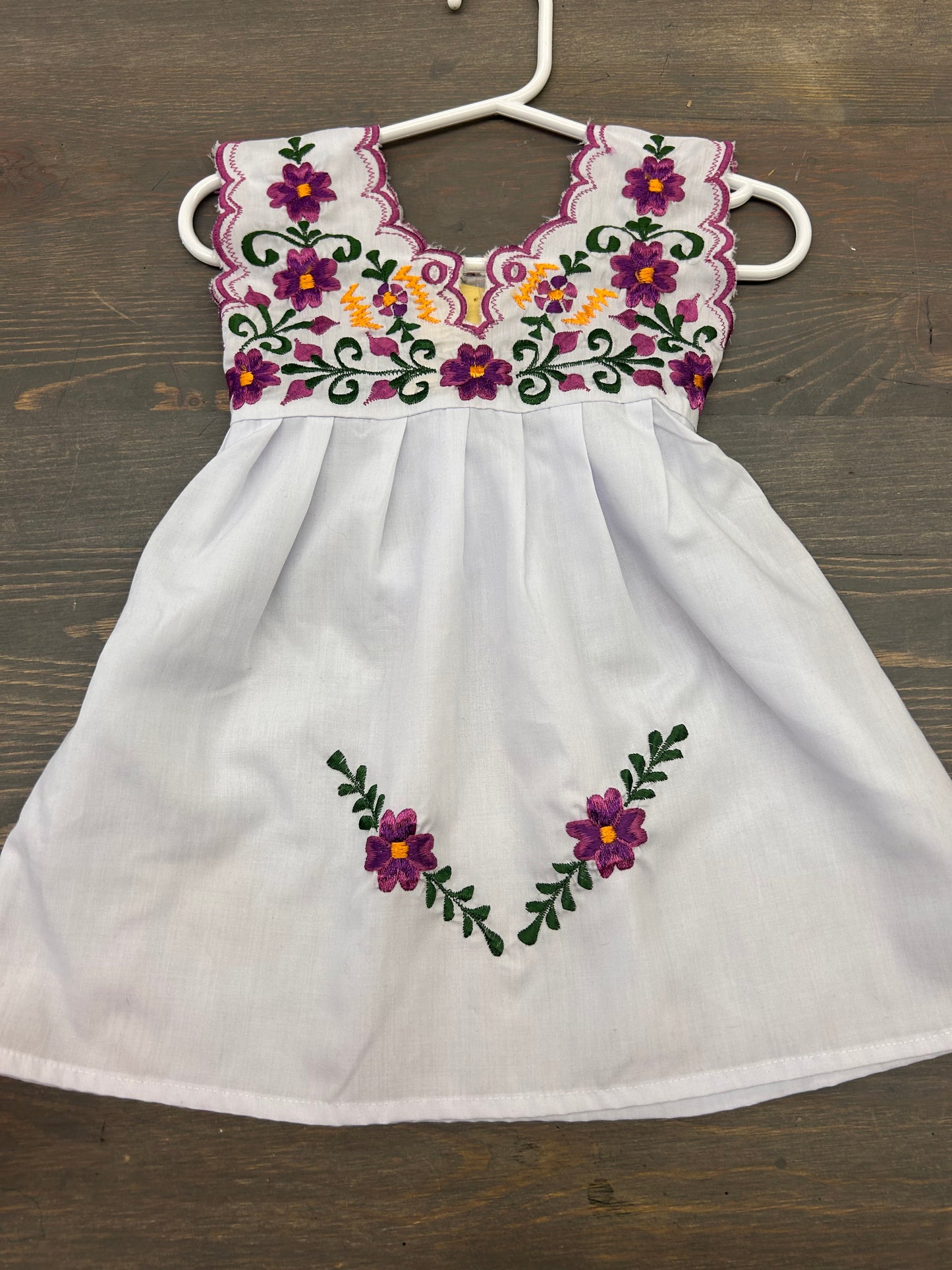 Handmade 2t tropical embroidered dress