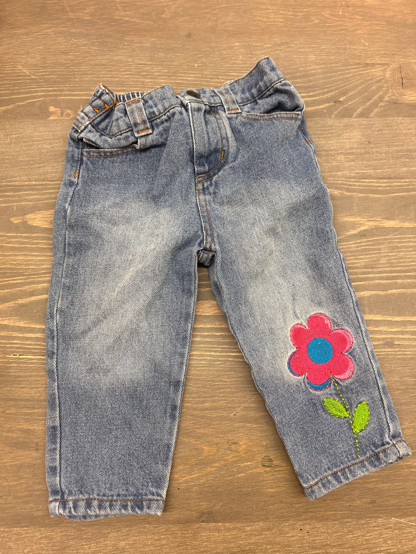 Vintage Little tikes 12/18m embroidered floral jeans