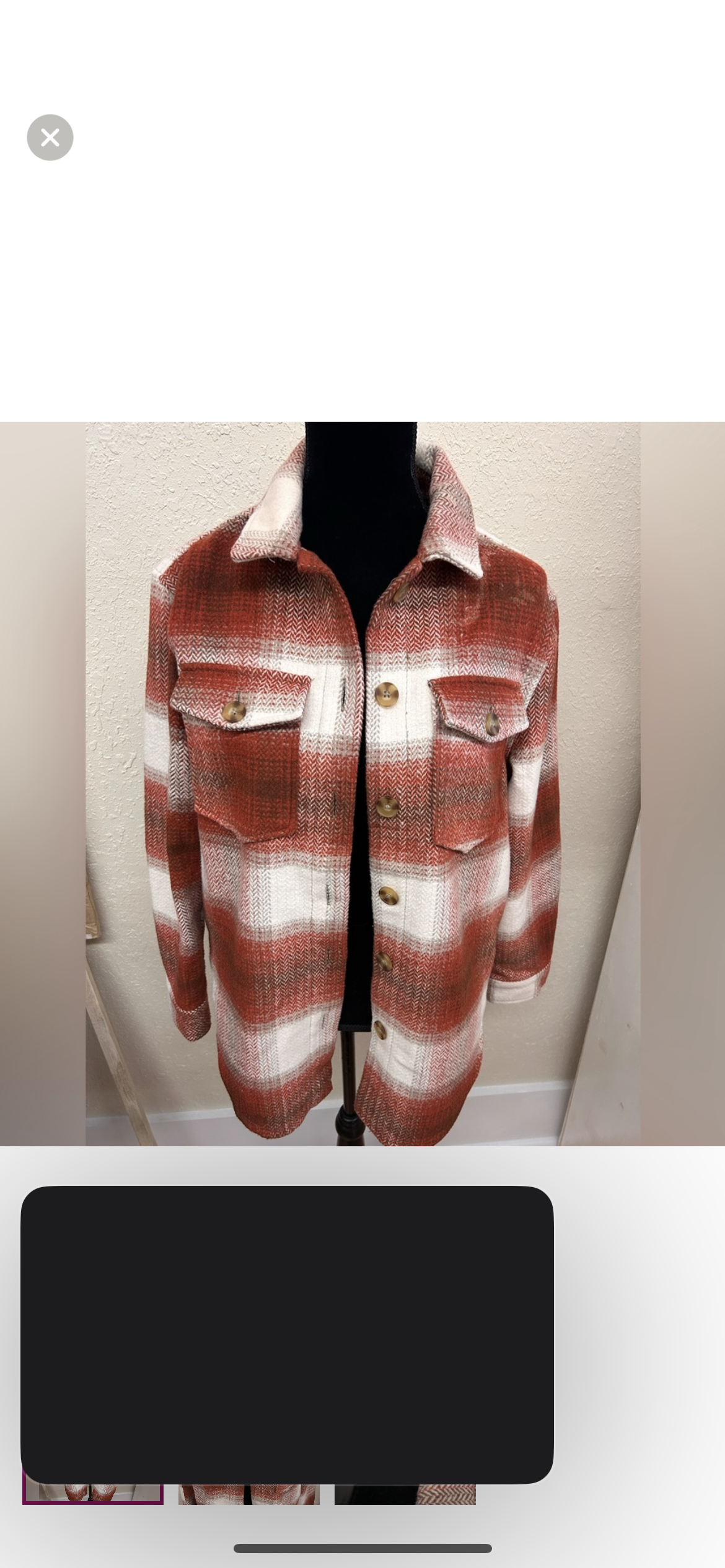 Denver hayes xs burnt orange plaid Shacket