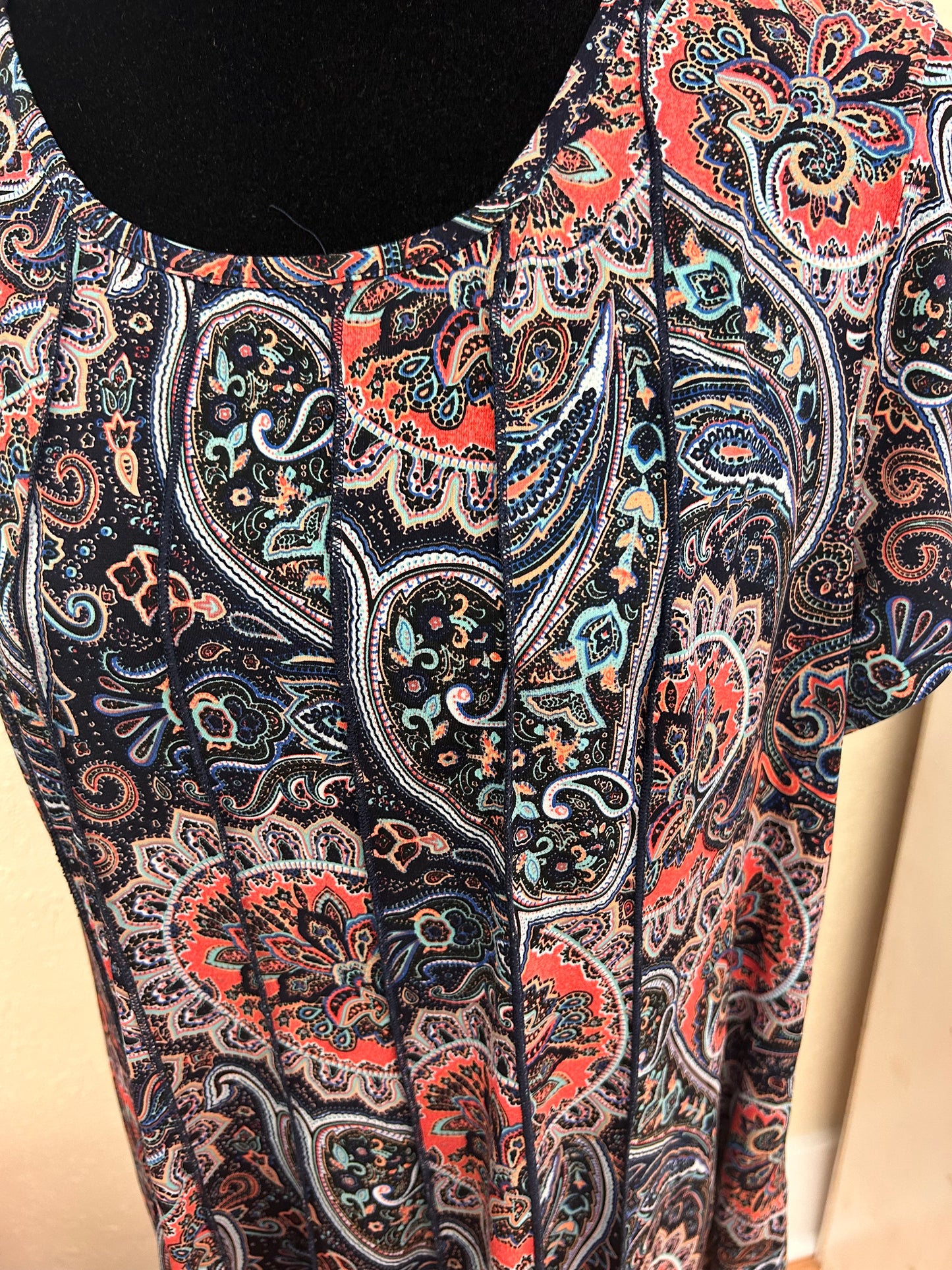 Sami & Jo 2x multicoloured ribbed paisley T-shirt