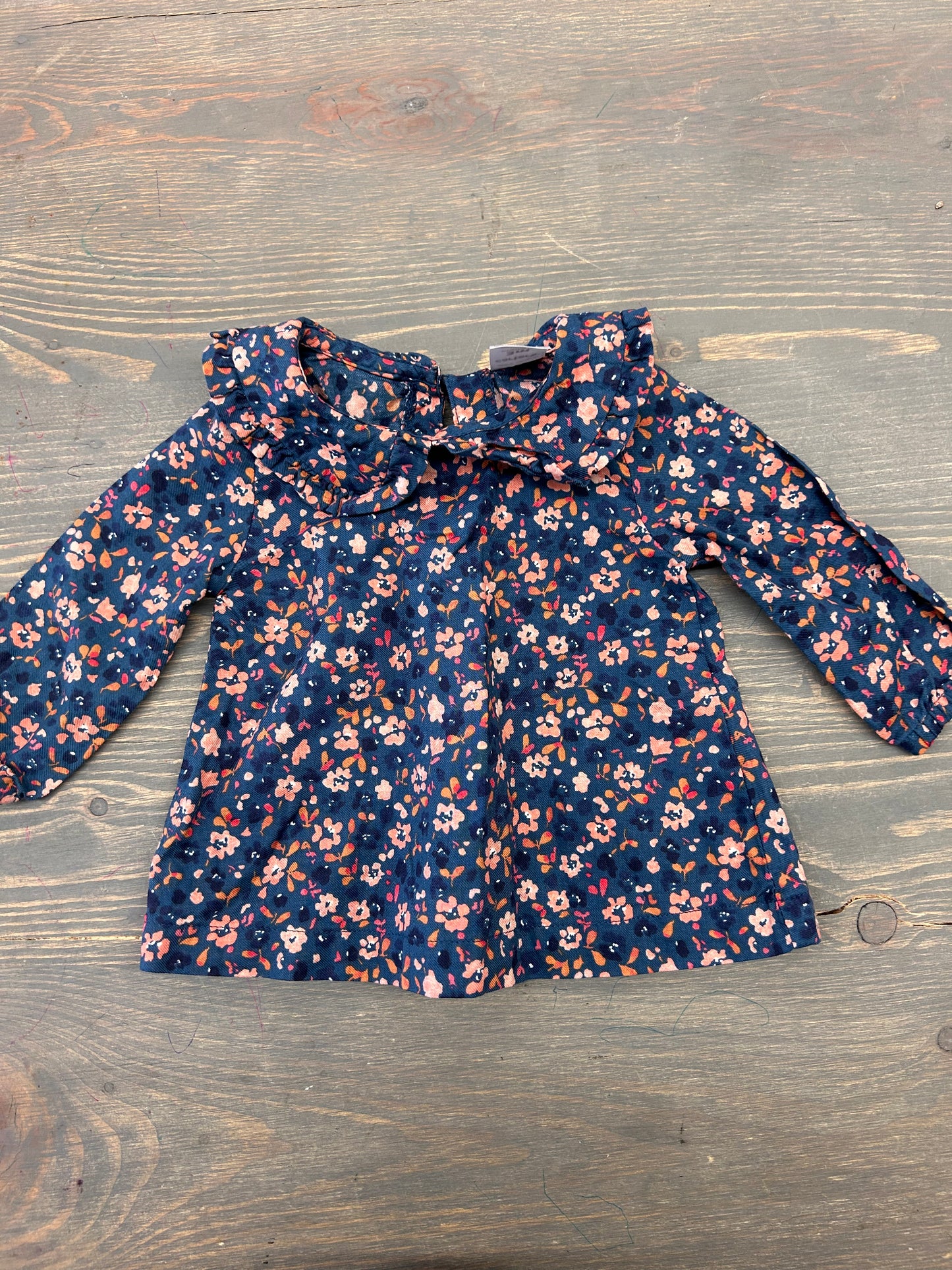 Carters 3m blue & pink floral top