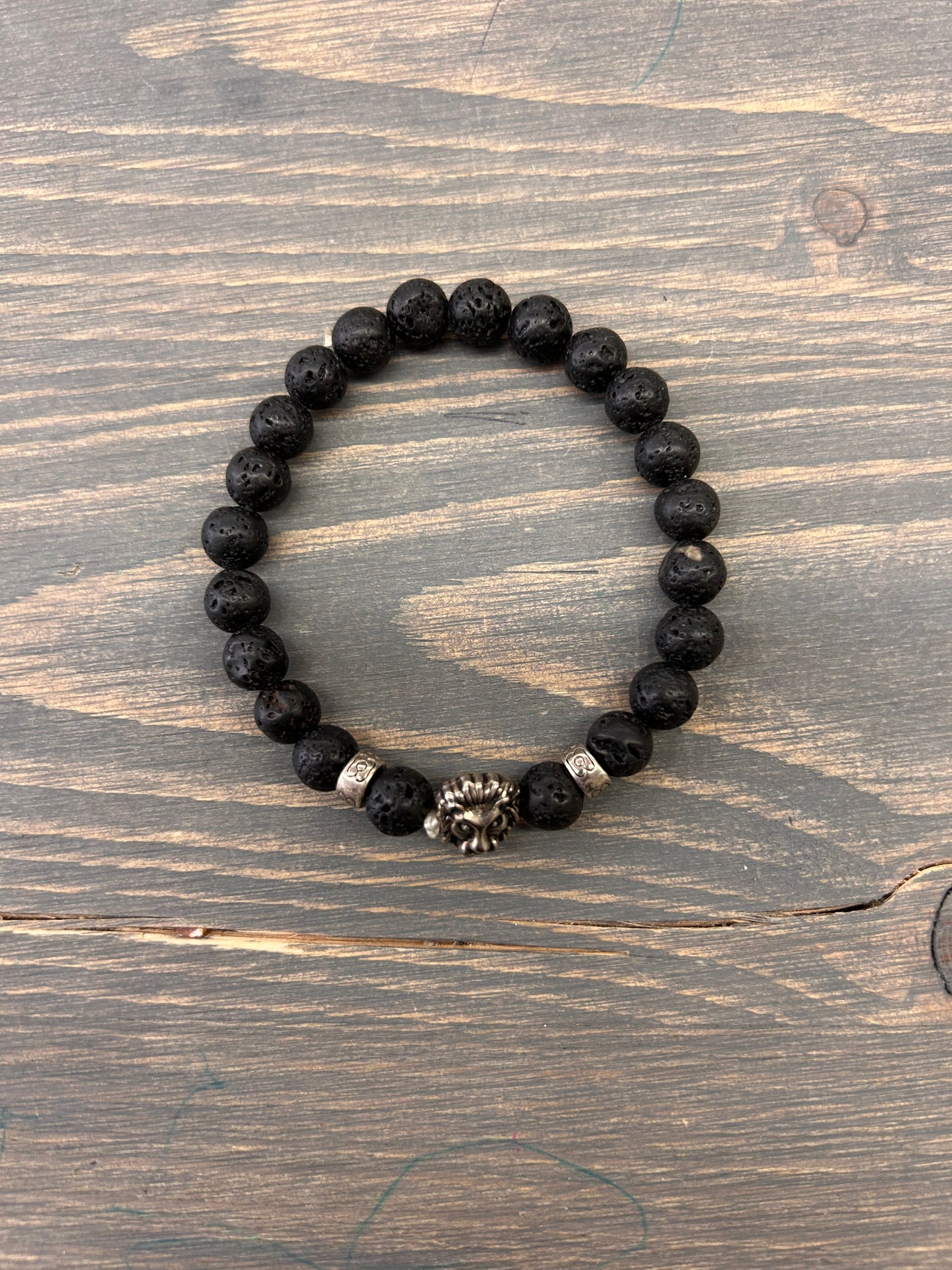 Black lion gemstone bracelet