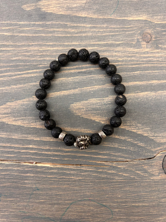 Black lion gemstone bracelet