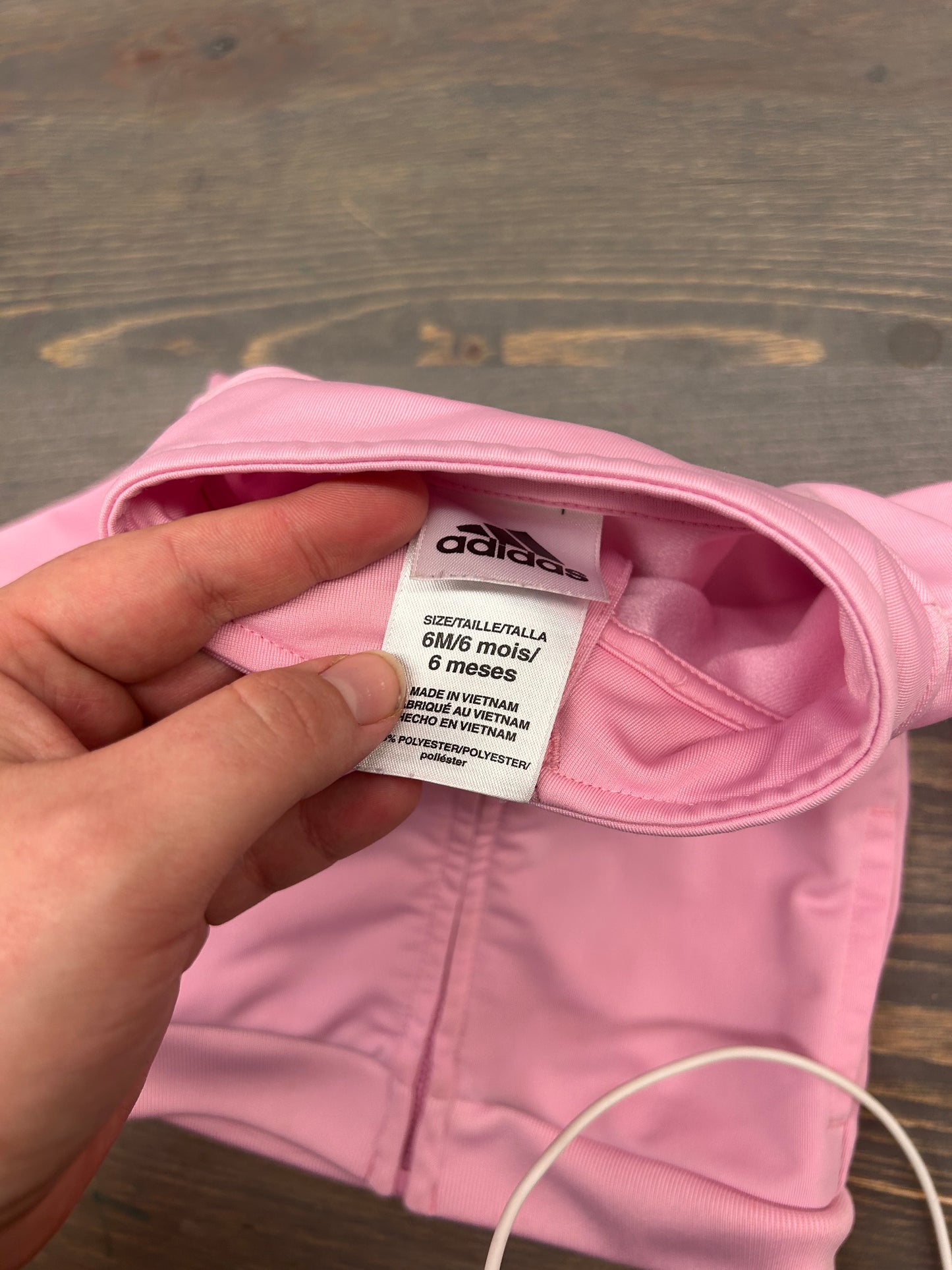 Adidas 6m pink zip up sweater