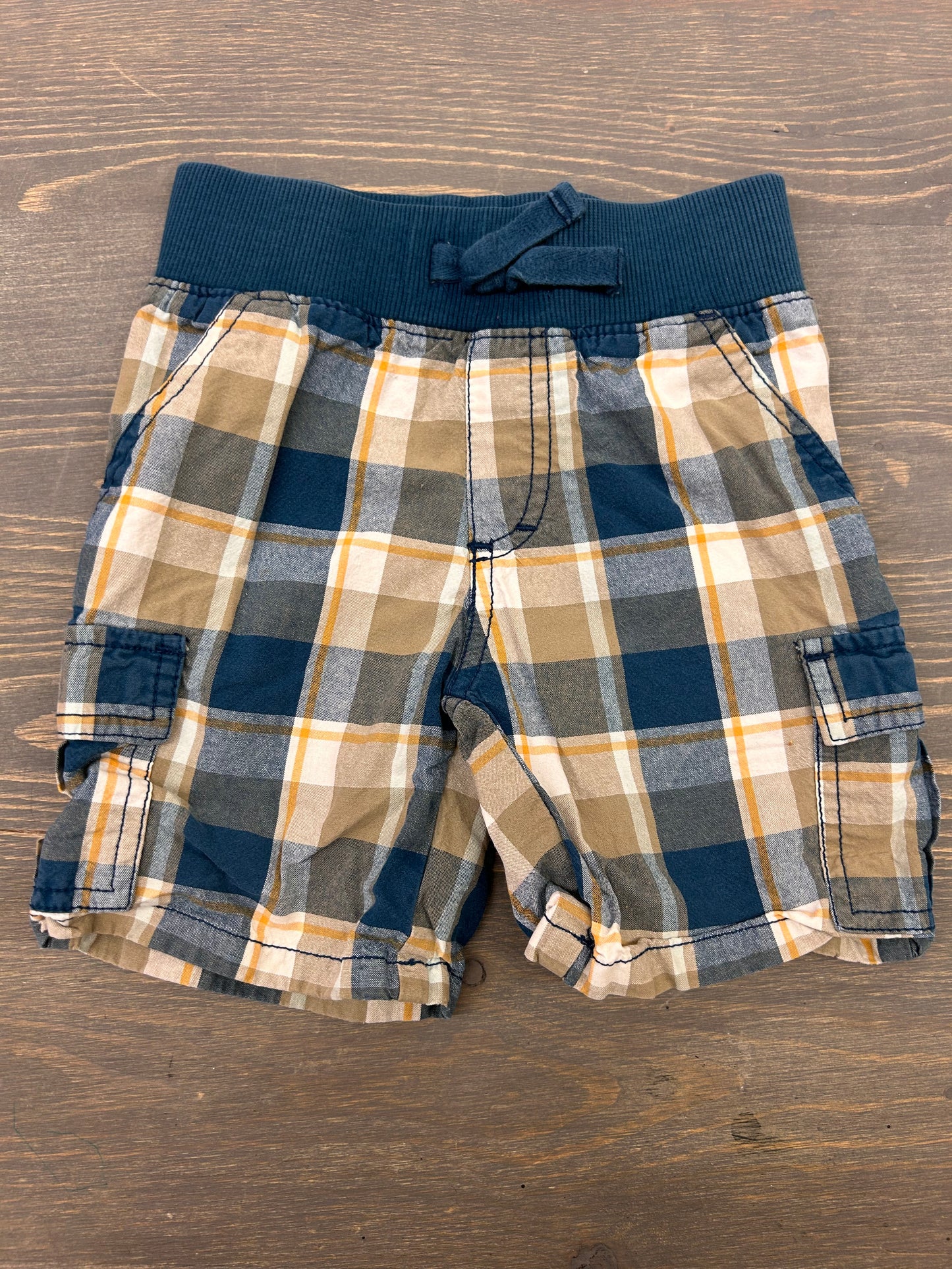 Gymboree 3t blue & brown plaid shorts