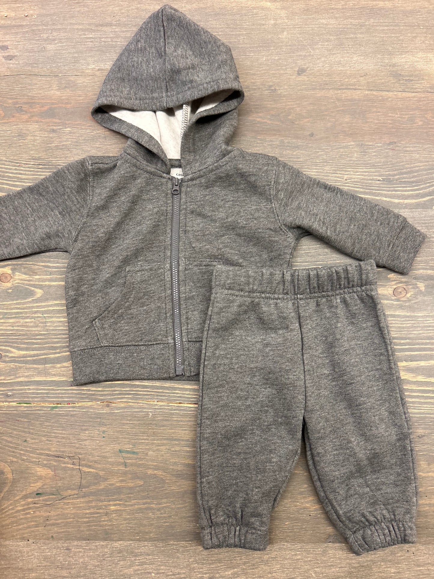 George 0/3m grey fleece lounge set