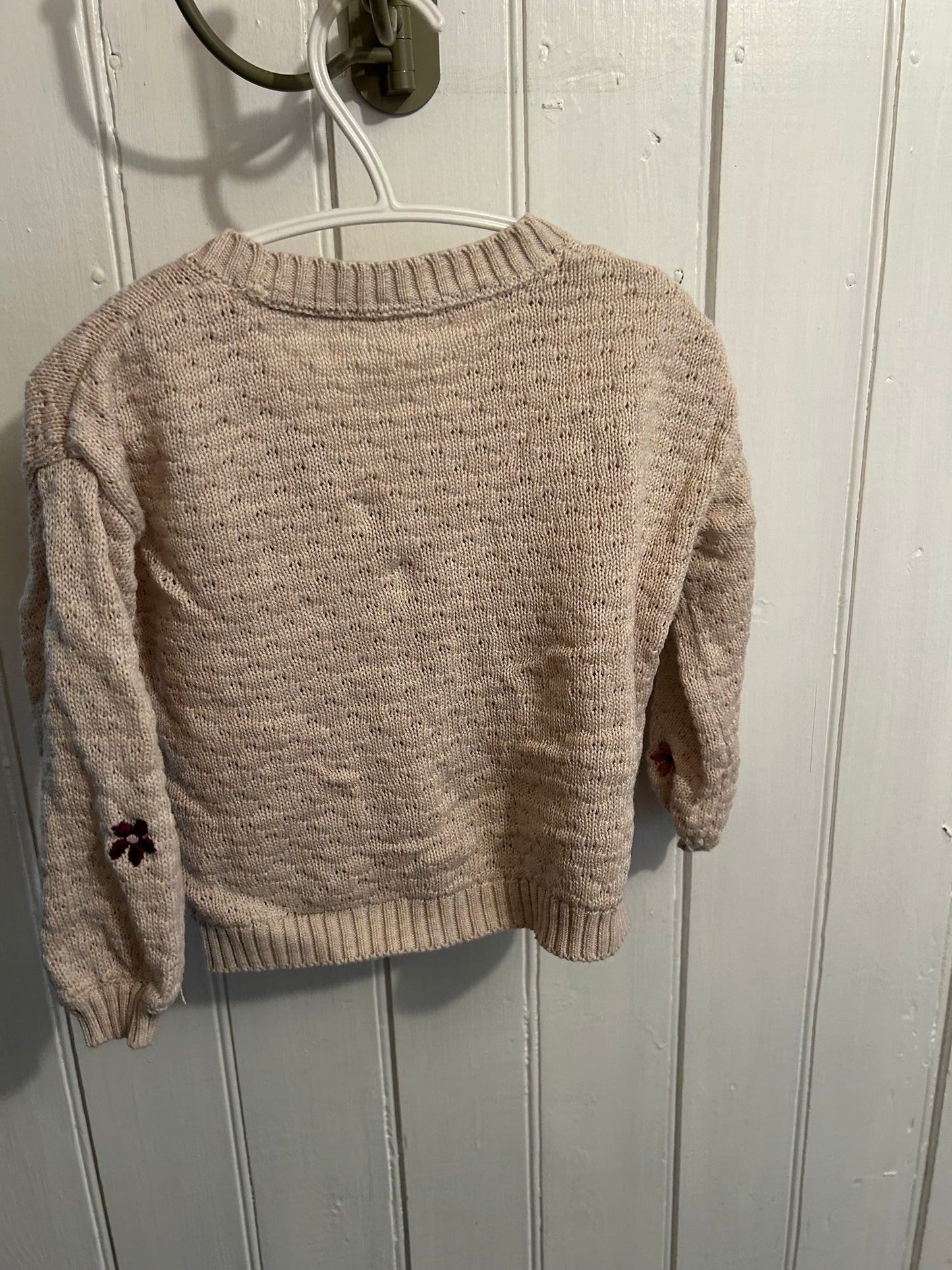 John Lewis 9/12m tan floral knot cardigan