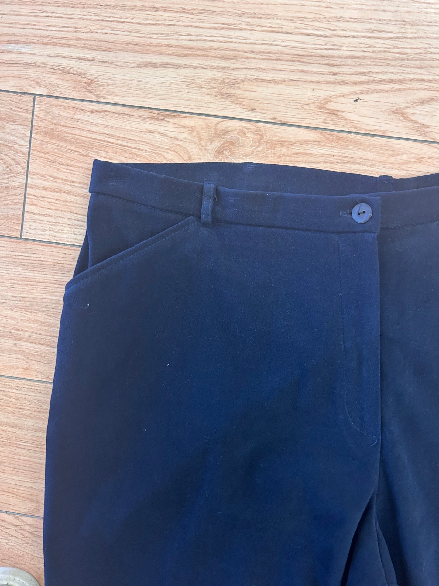 Zoe 18 navy blue velvet-like pants