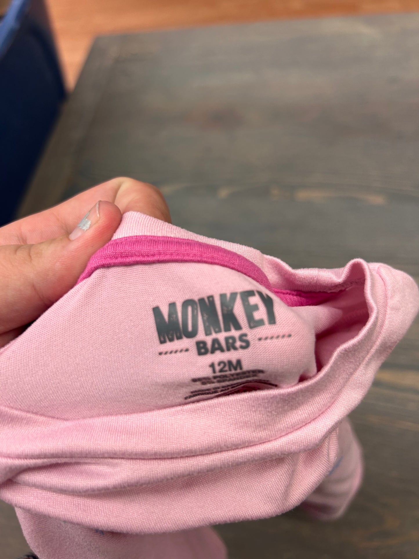 Monkey bars 12m pink mom tshirt