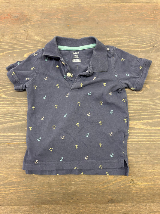 Carters 18m blue anchor polo