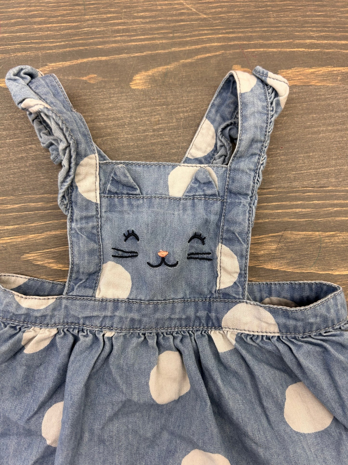 Carters 3m polka dot skirted overalls