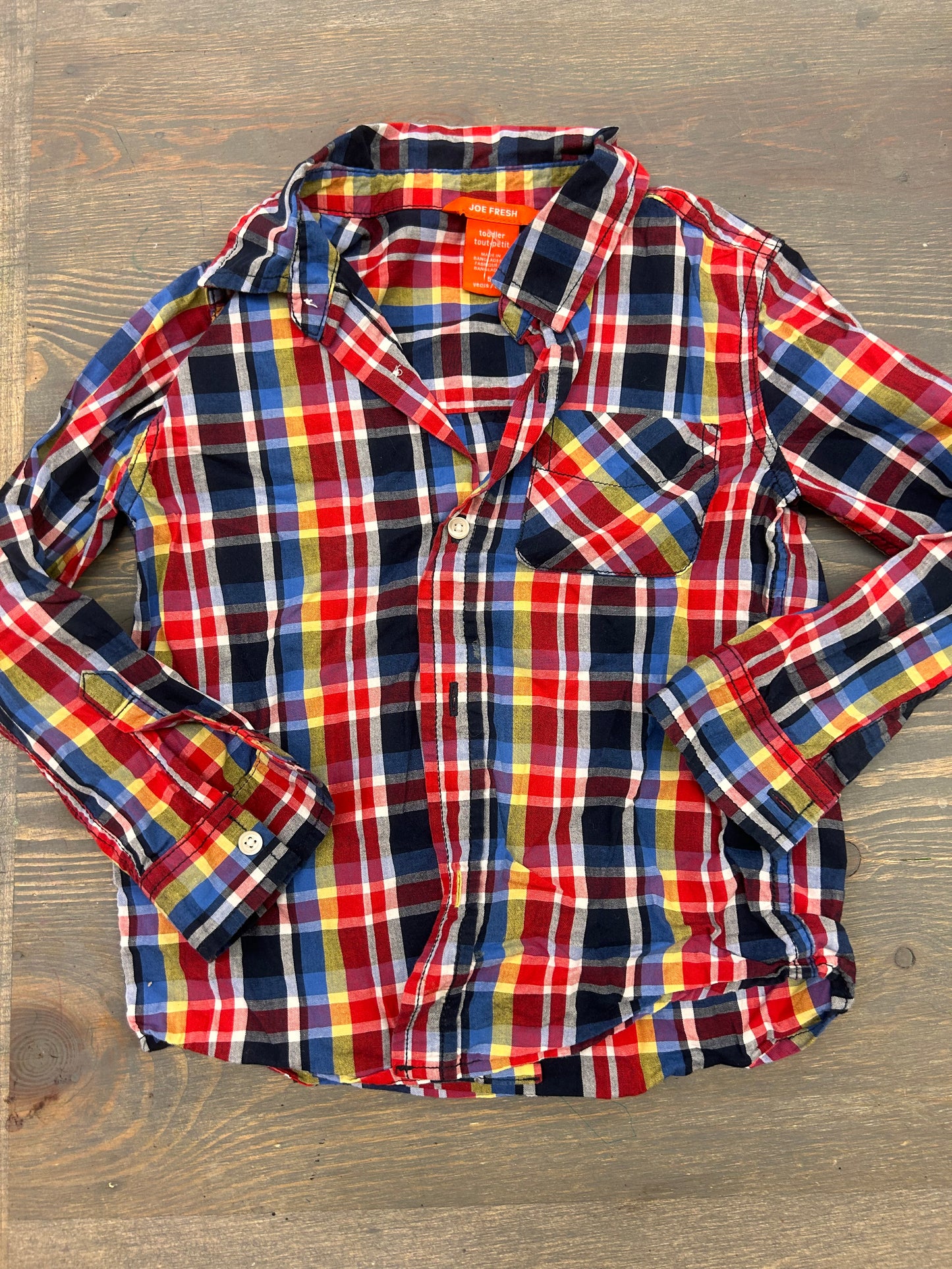 Joe fresh 5 multi coloured flannel